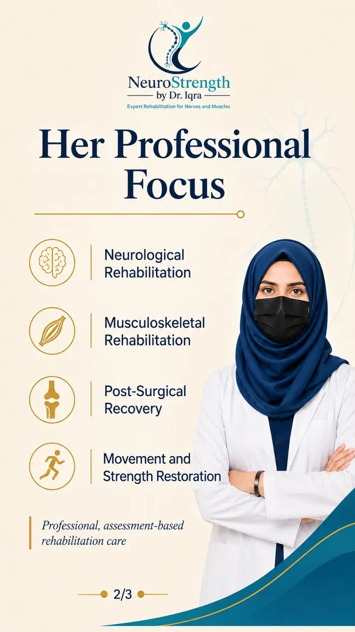 Professional focus poster for NeuroStrength by Dr. Iqra